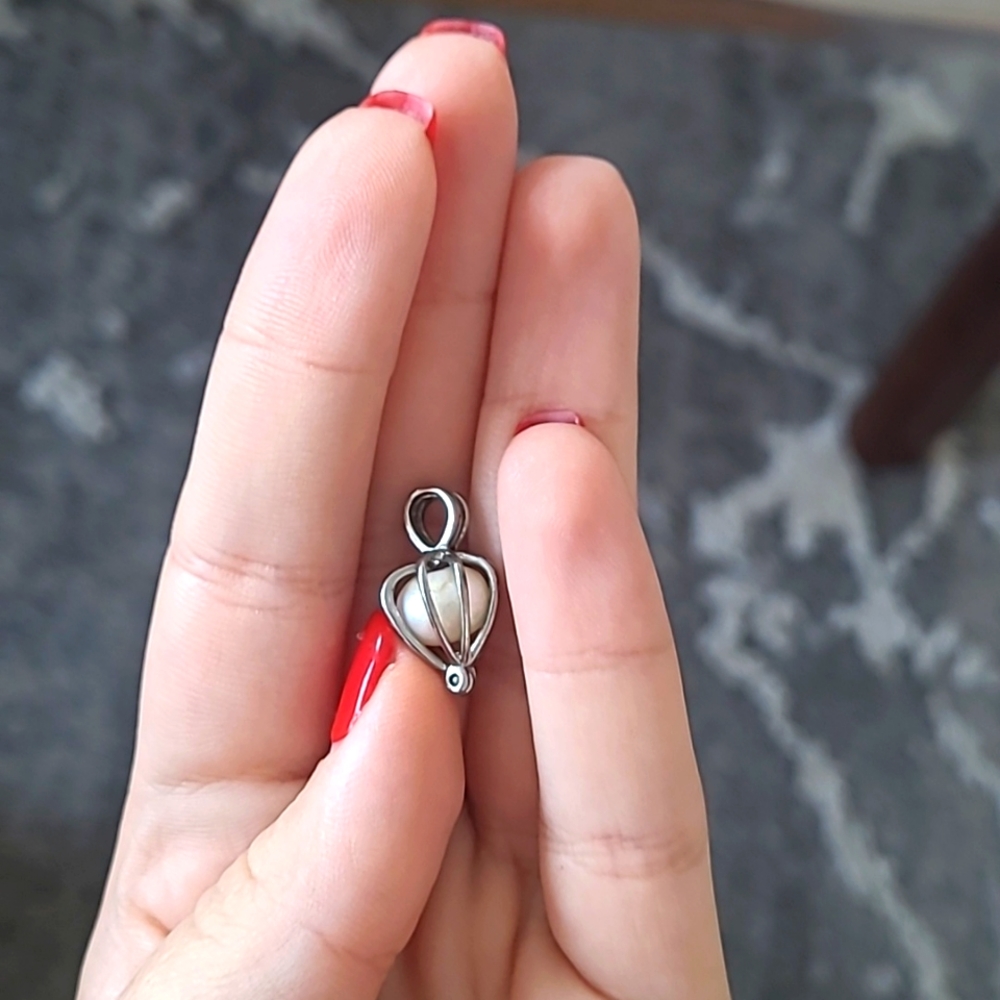 Genuine pearl silver pendant